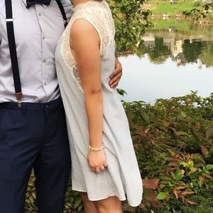 Altar’d state lace and grey dress